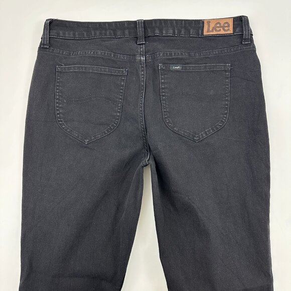 Lee Regular Fit Bootcut Mid Rise Women's size 12P Black Denim jeans - Picture 5 of 5